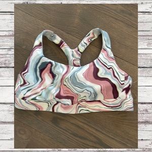 ATHLETA ULTIMATE PRINTED BRA D-DD NWT